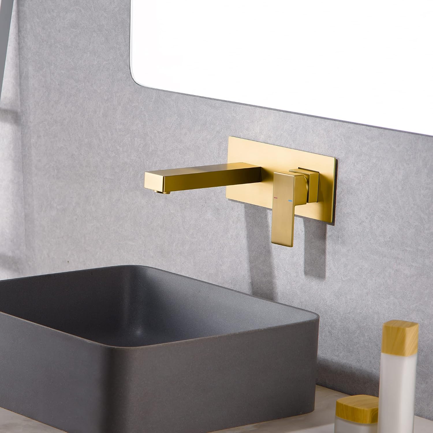 Wall Mount Bathroom Faucet S1389BGI + S7304BG Pop Up Drain with Overflow