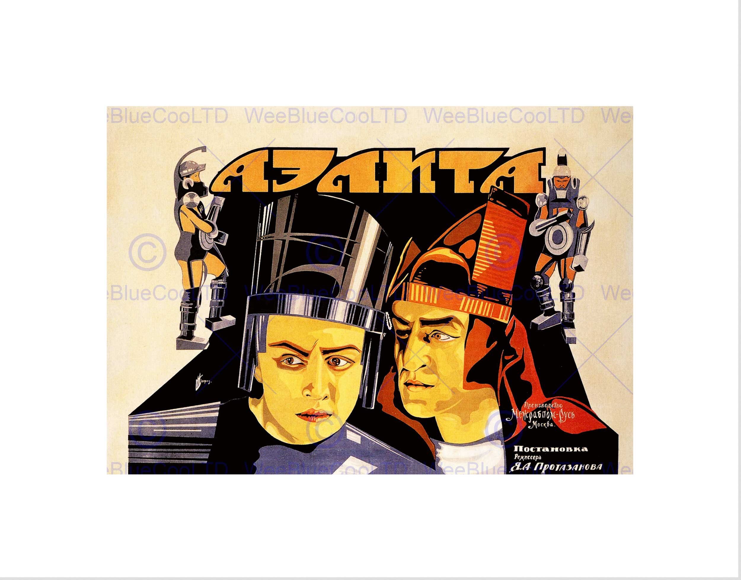Wee Blue Coo Advert Film Sci Fio Aelita Queen Of Mars Wall Art Print