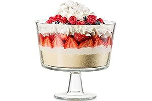 Godinger Trifle Crystal Glass Footed Bowls for Celebrations, Events, or Everyday Meals