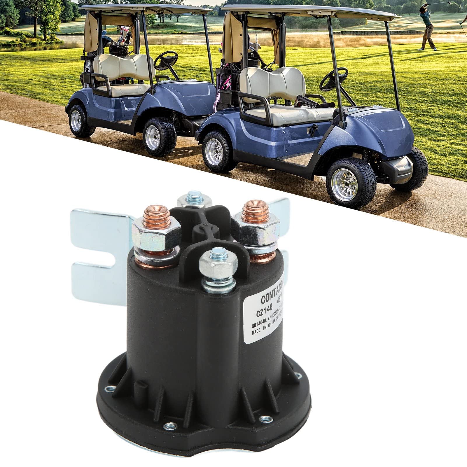 Tbest Club Car Solénoïde 48 V, Club Car Solénoïde 612711 Remplacement en Alliage Métallique pour TXT 2010 Up Tous les Véhicules 48 V MPT 800/1000