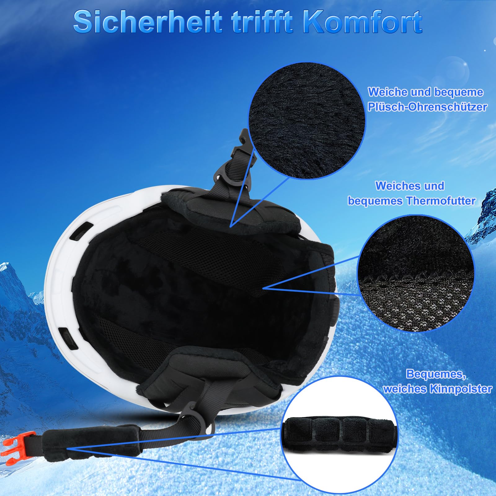 Casque de ski pour homme et femme - Casque de ski / snowboard avec système de ventilation - Casque de neige pour adultes et jeunes