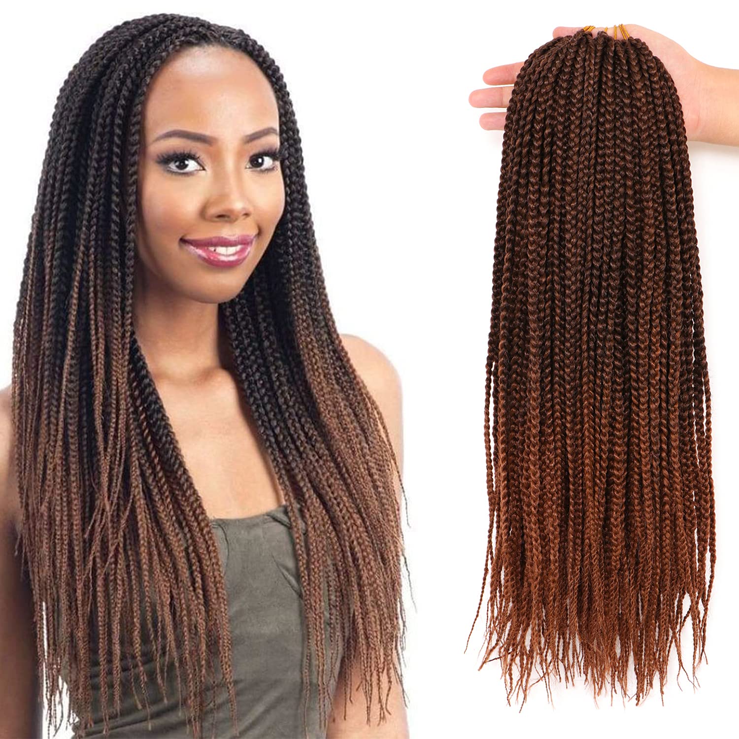 7 confezioni all'uncinetto Braids Meches extension capelli naturali per trecce africane parrucca nera parrucca donna naturale treccia africana donna (35,6 cm(confezione da 7), #T30)