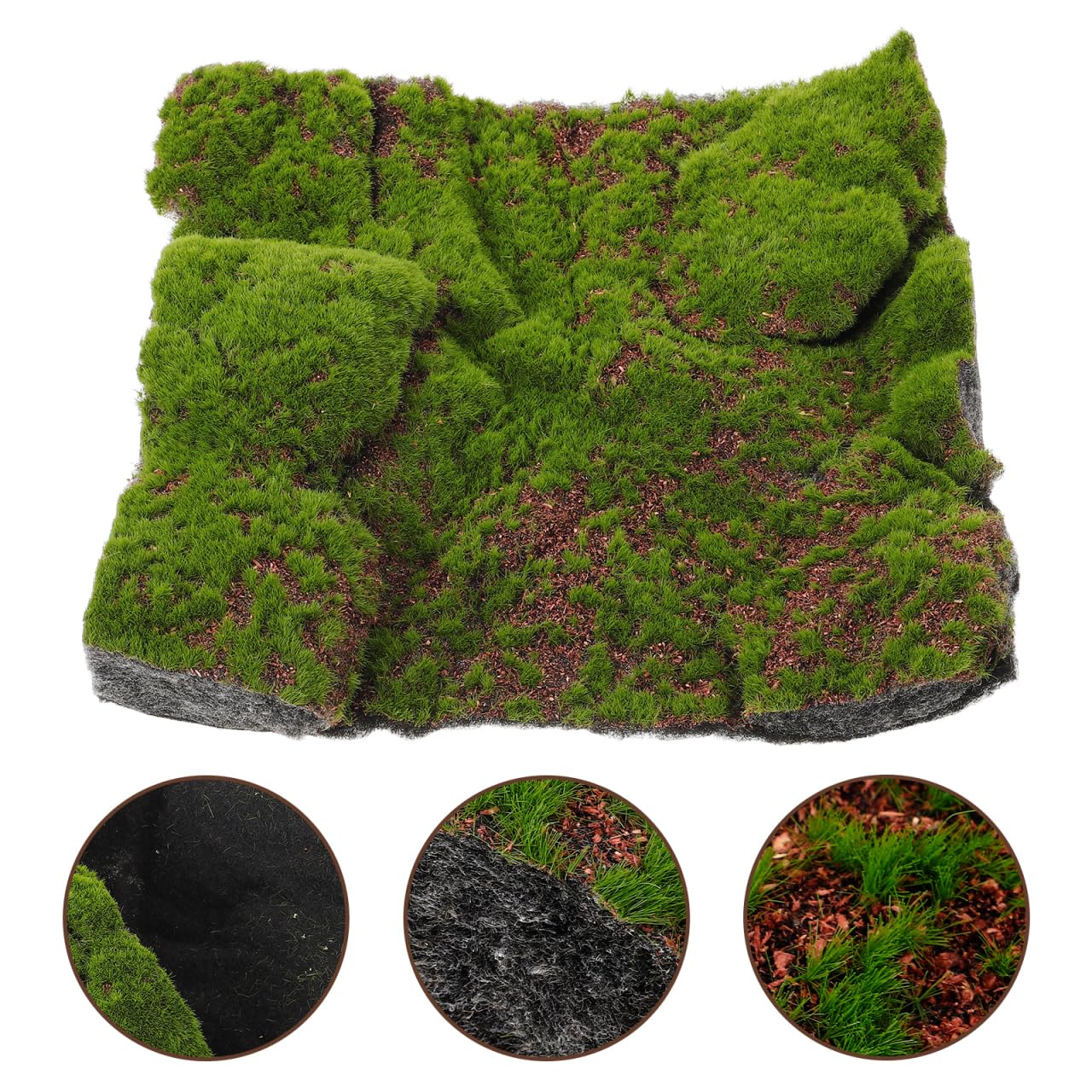 Amosfun Tappeto Erboso Artificiale in Muschio Finto 11.81X11.81X1.77In Decorazione Verde Sintetica Per Giardino Terrazzo Casa E Balcone Senza Manutenzione
