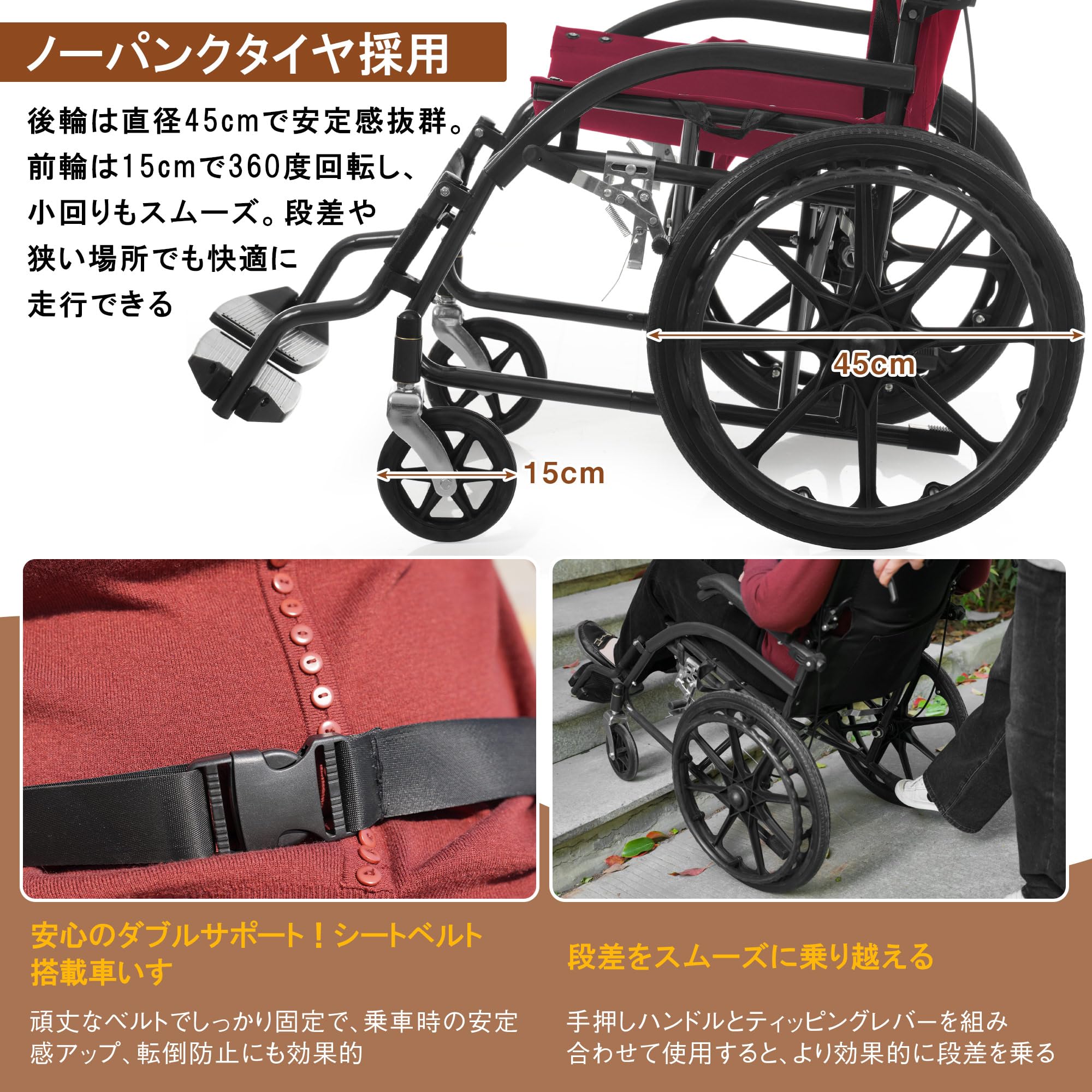 Amazon.co.jp: 【ブラック+ブルー】OSJ 車椅子 折畳み 自走式 自立