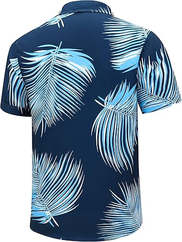 Miniatura 3 de SheLucki - Camisa hawaiana para hombre, unisex, de manga corta, con botones, para la playa y el verano, ropa casual estampada con sombra de palmas