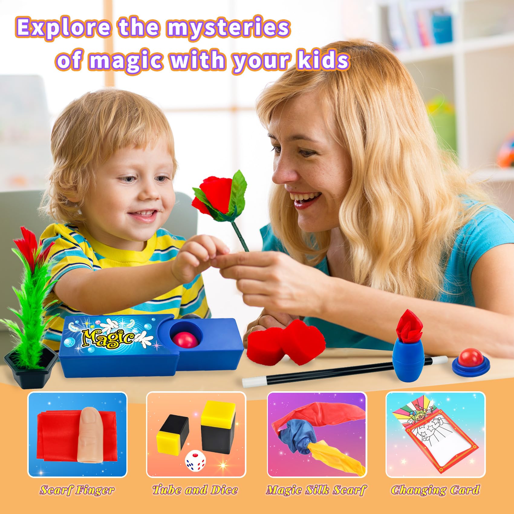 Mekkyes Giochi di Magia per Bambini - 80+ Giochi Bambini con Bacchetta Magica & Istruzioni, Trucchi di Magia, Regalo Giochi Bambini 6 7 8 9 10 11 12 Anni