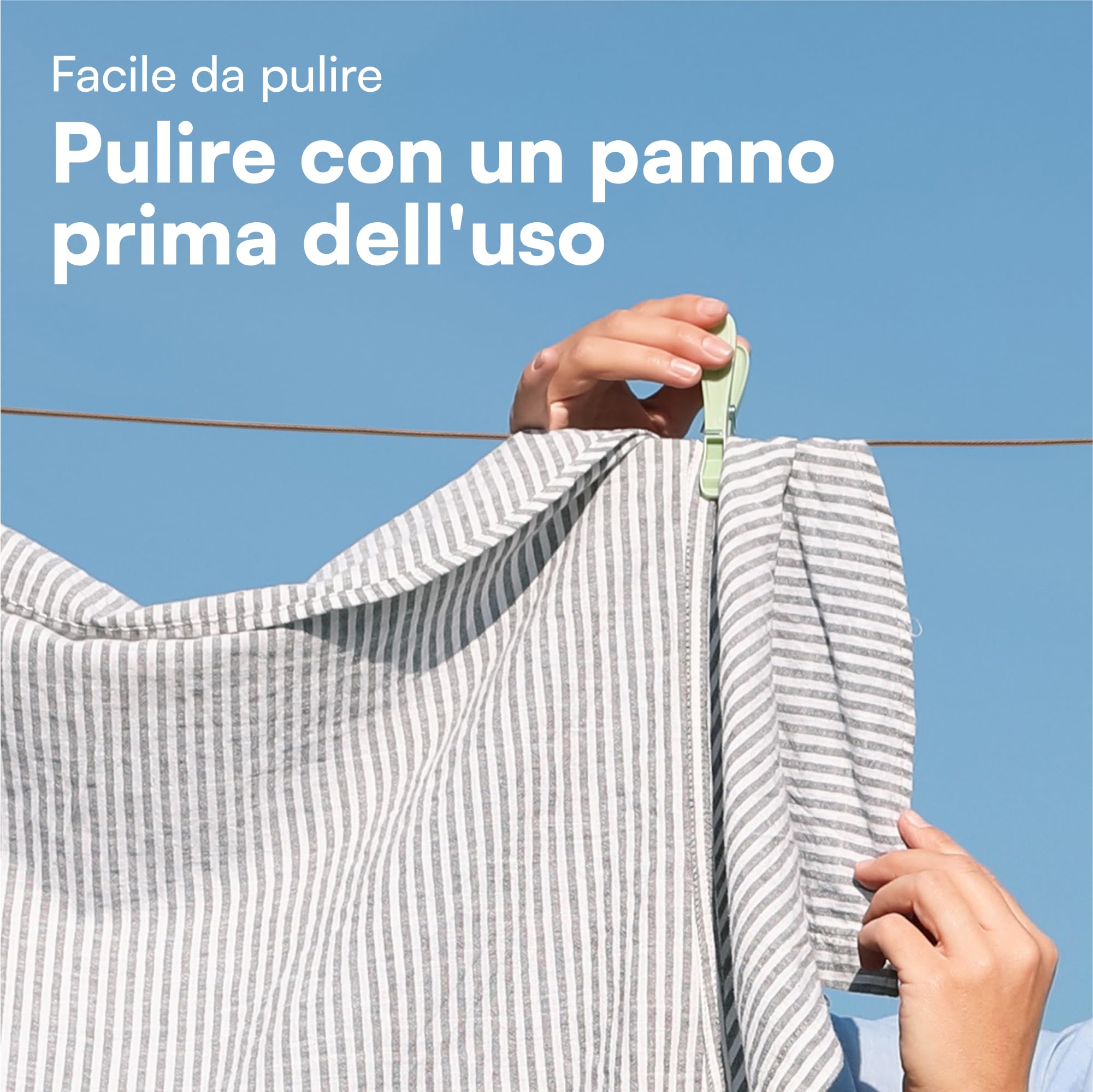 H&S Filo per Stendere il Bucato da Esterno - Filo Stendibiancheria 50 m - Cavo Acciaio Rivestito per Stendere i Panni - Corda Stendi Biancheria da Esterno - Fino a 200 kg