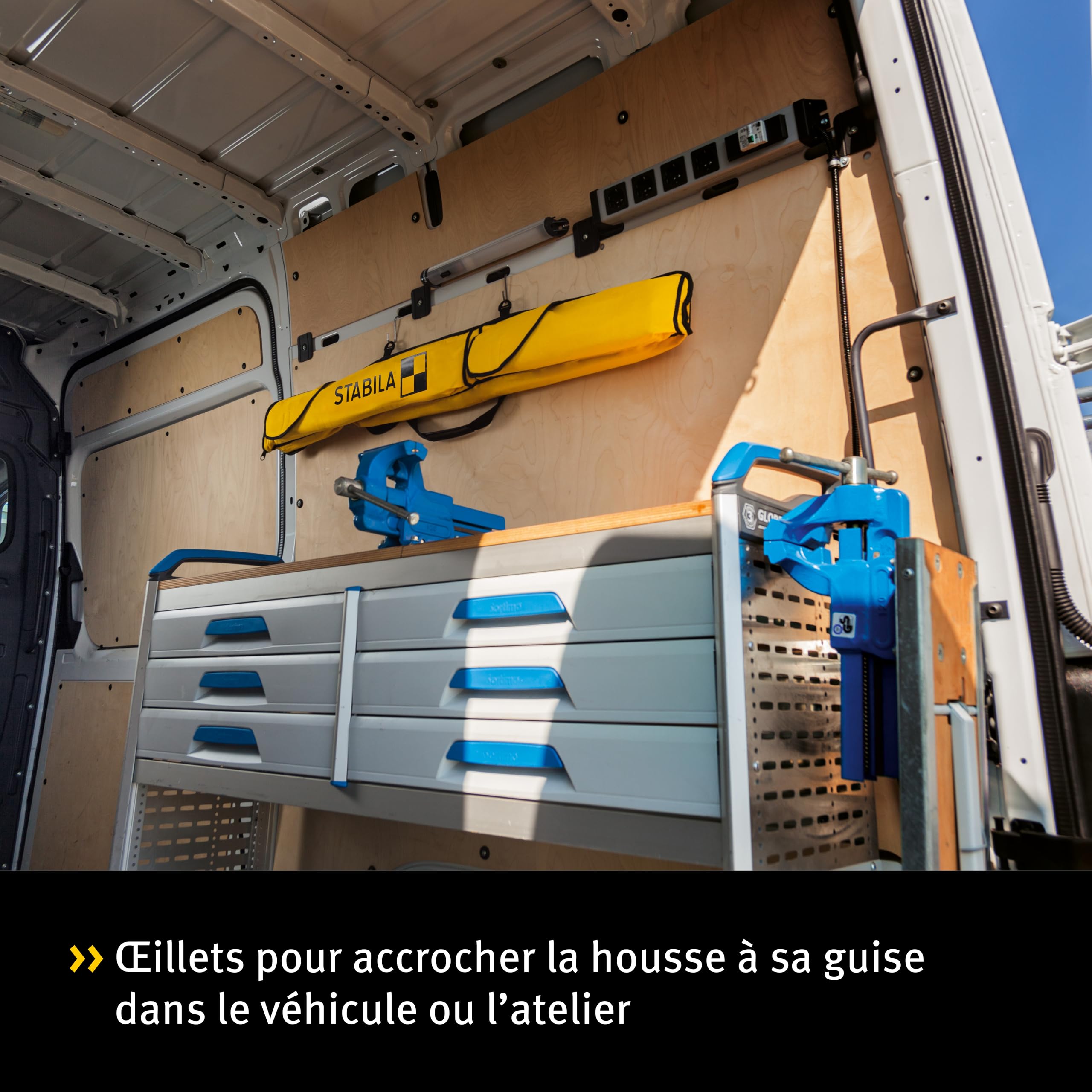 STABILA Sacoche combinée pour NIveau LCC-6-200 (pour 6 niveaux de 25 à 200 cm)