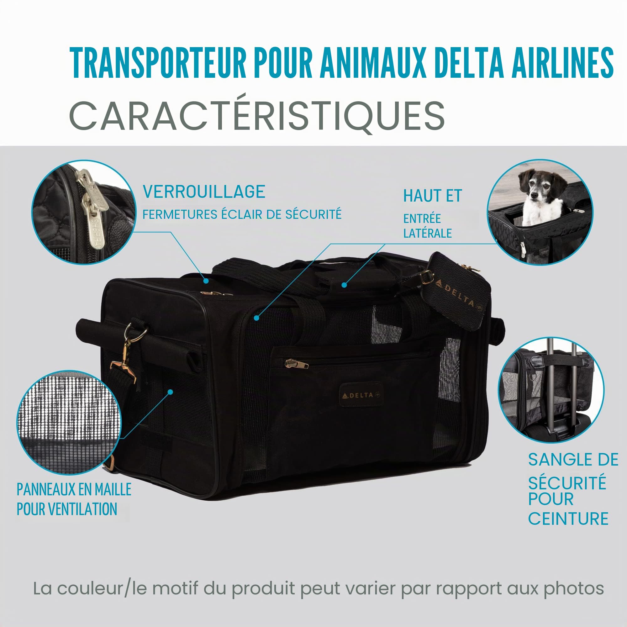 Sherpa Sac de Transport pour Animal Domestique Noir