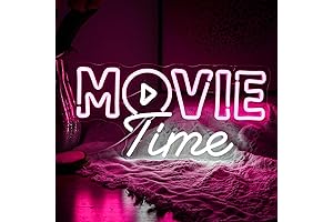 Movie Time Pink White Neon Sign