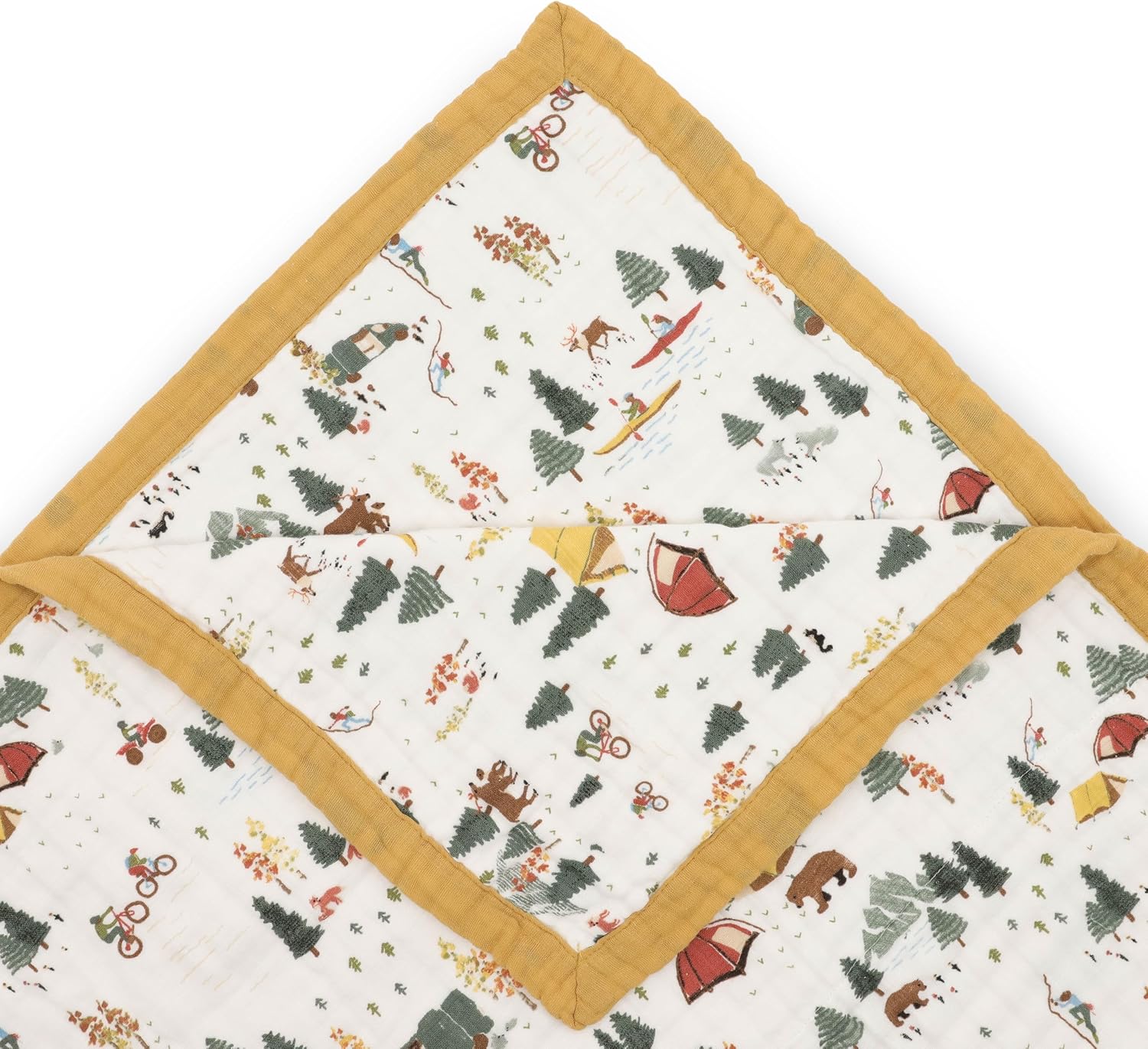 Little Unicorn 100% Certified Organic Muslin Quilted Throw (Alpine Adventure)