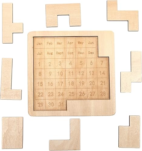 Rompecabezas de calendario diario, rompecabezas de madera para adultos, un rompecabezas para desafiar más de 365 fechas, rompecabezas de lógica de