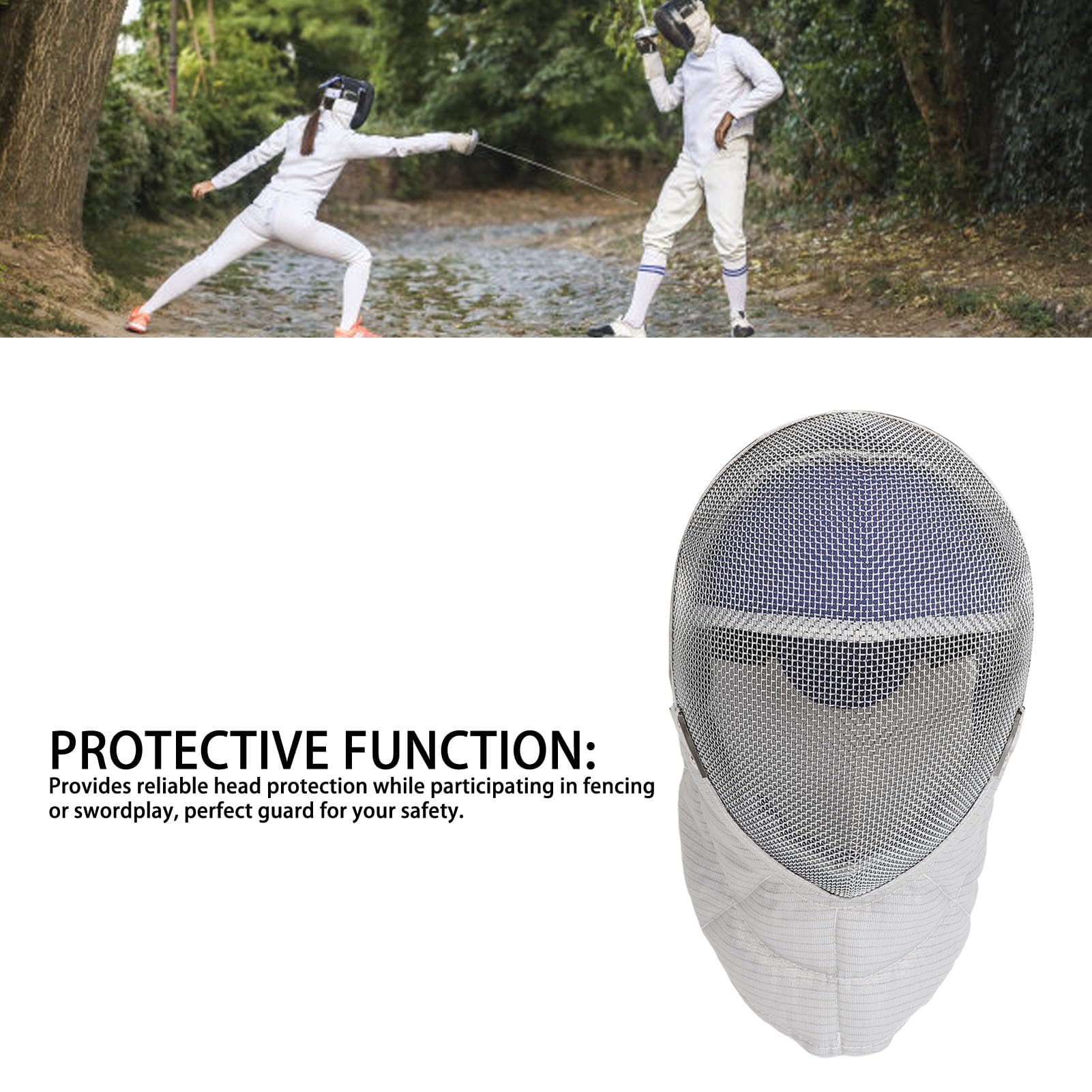 Tbest Fechtdegenhelm, Fechtmaske, Bequemes, Abnehmbares Futter, Fechtschutzausrüstung, Fechtsporthelm