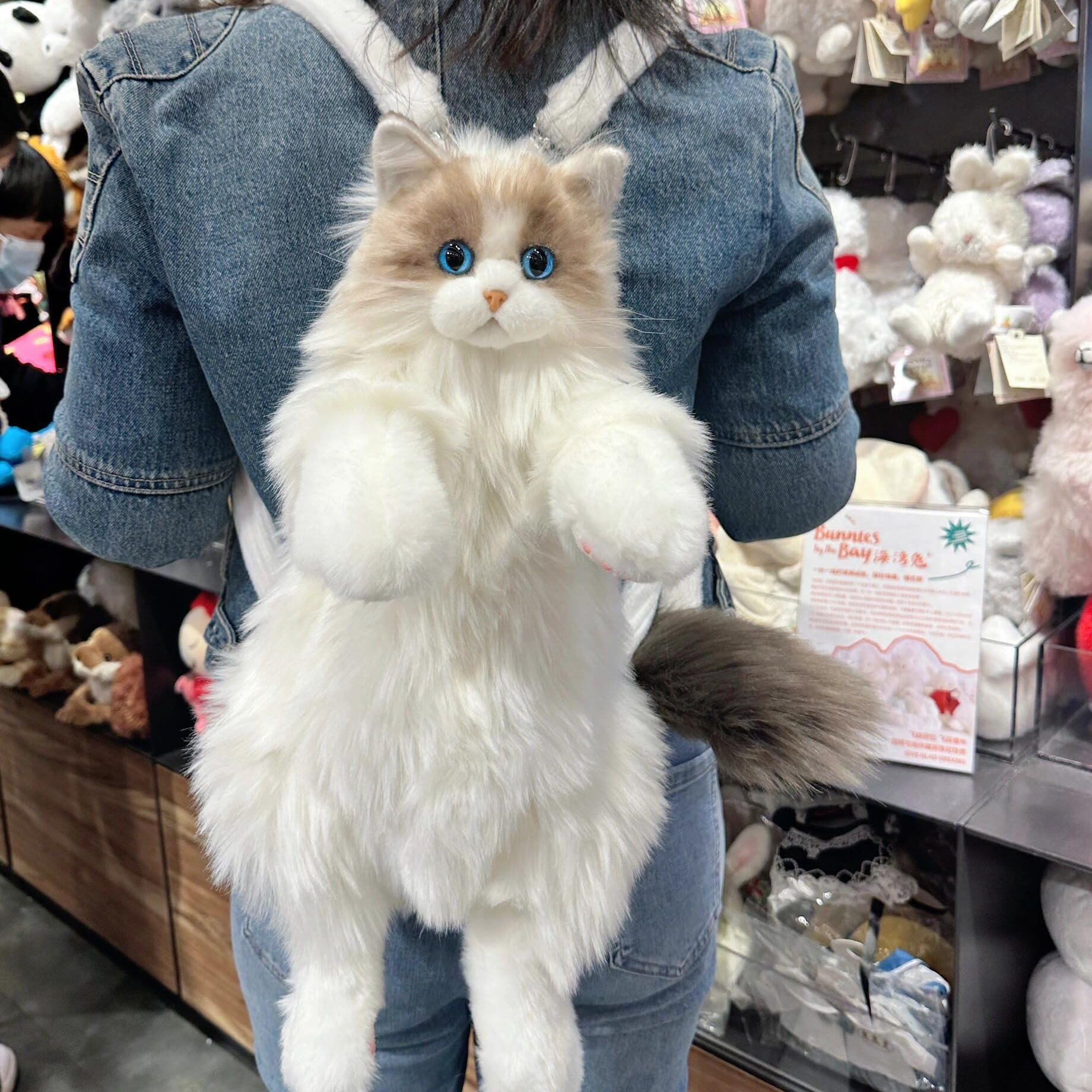 Rucksack In Katzenform PlüSchtier Realistische Katze Handgefertigt Haustier FüR Einkaufen, Geburtstagsgeschenk, StraßE