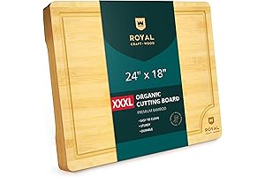 ROYAL CRAFT WOOD Bamboo Cutting Boards for Kitchen - 24" x 18"