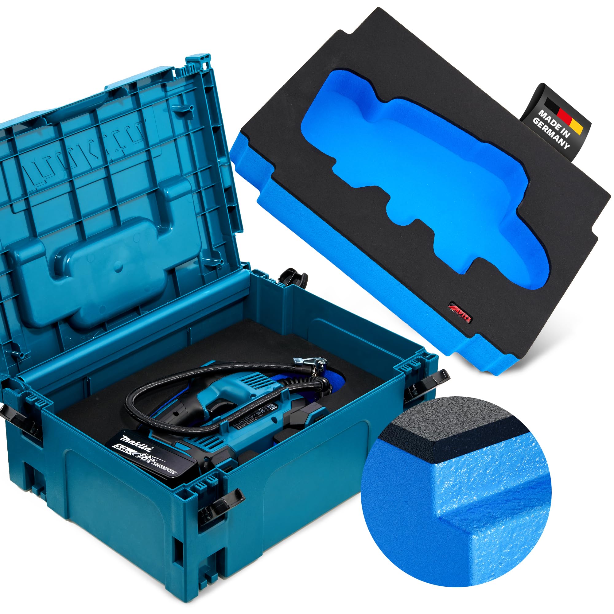 APTEX Schaumeinlage passend für Makita Akku-Kompressor DMP 180 für MakPac Gr. 2-3