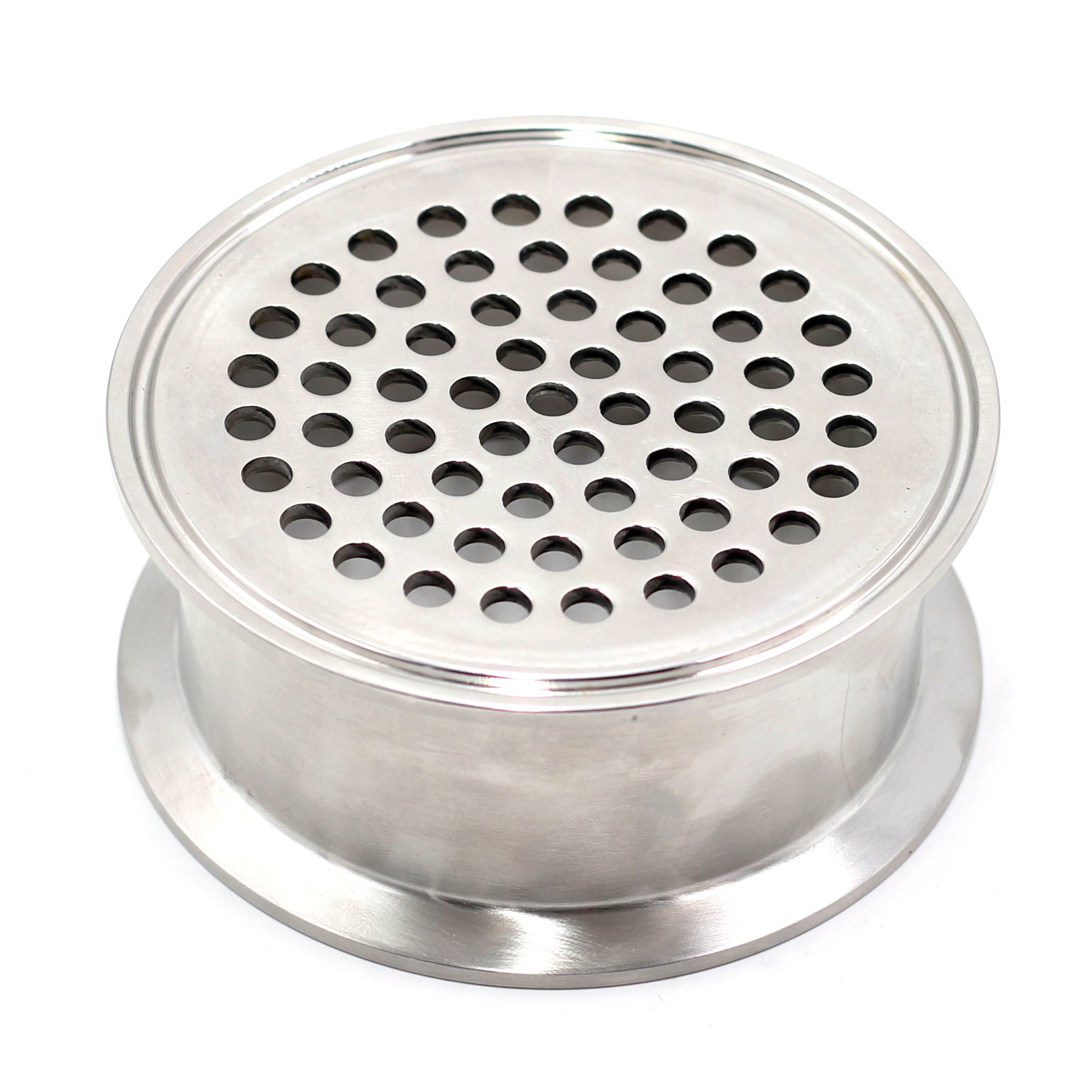 HFS(R) 3" Tri Clamp Filter Plate with 6mm Pore Hole, Bottom Weld, Stainless Steel 304, High Pressure Sanitary Fitting