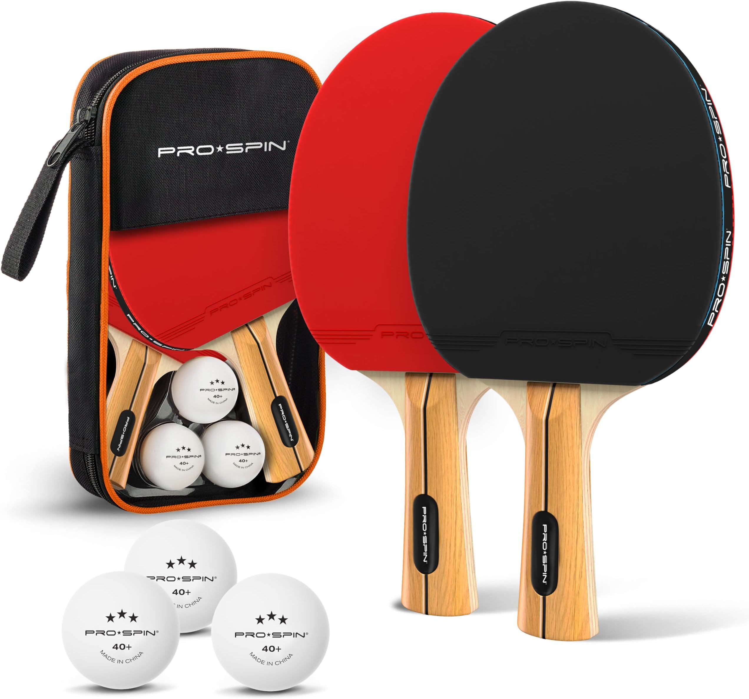 Ping Pong Rackets - High Performance Set | Premium Ping Pong Racket, 3-Star Ping Pong Balls, Case | Table Tennis Kit for 2 or 4 (Set 2 Players)