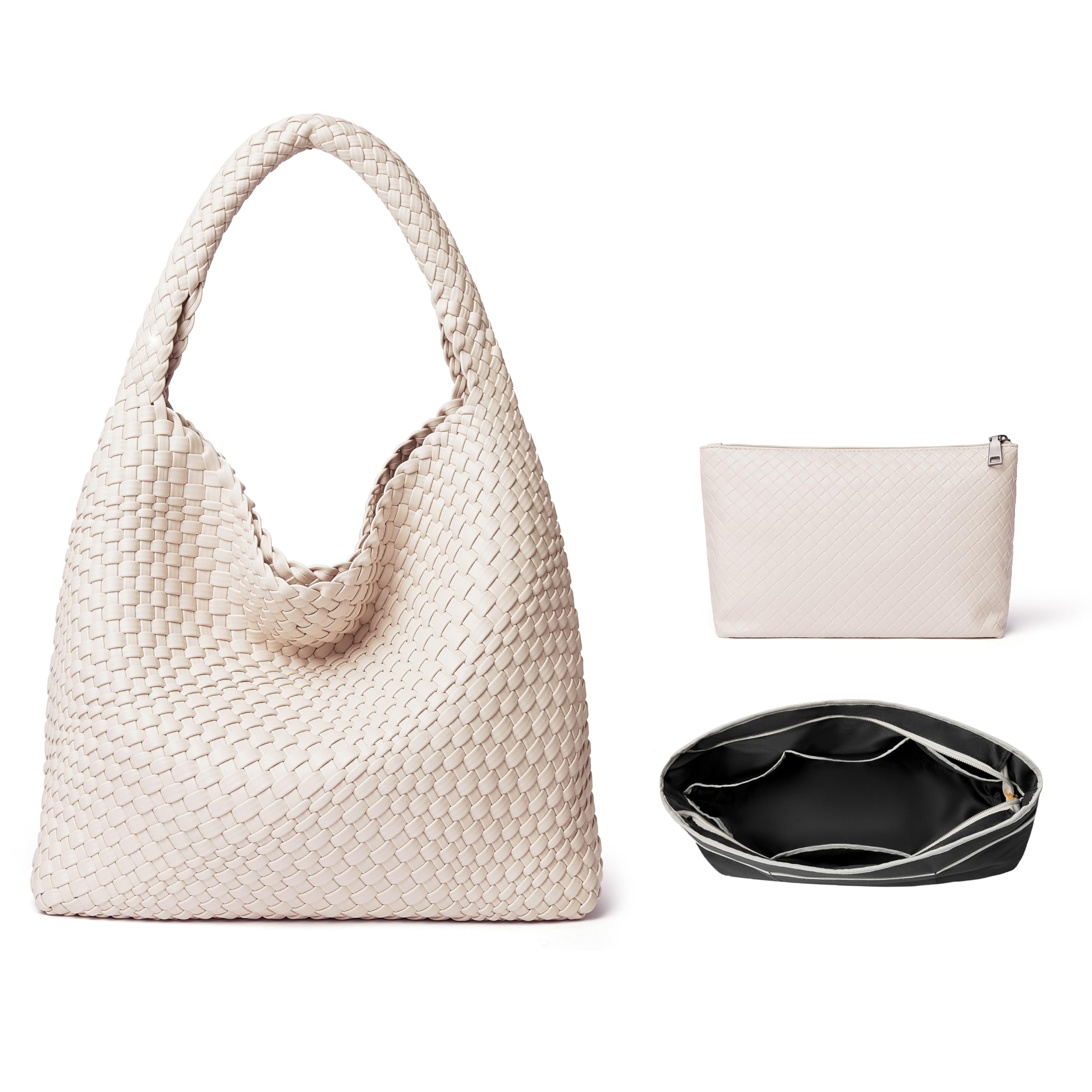 DAILANDO Fashion Woven Tote Bag for Women, Large Capacity Designer Shoulder Weave Hobo Purse