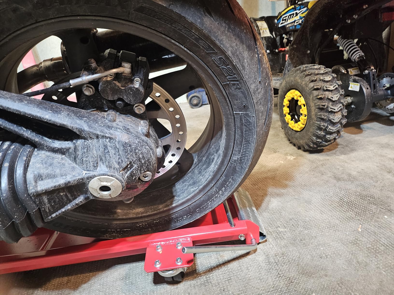Autobest Motorcycle Trolley with 5 Double Wheels, Load 567 kg : Amazon ...