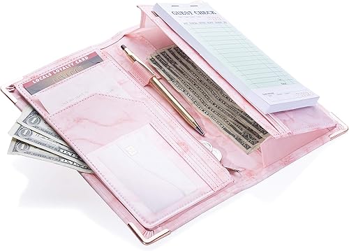 Sonic Server - Organizador de libros de 11 bolsillos, con bolsillos magnéticos dobles, funda con cierre y soporte para bolígrafo, para camarero,