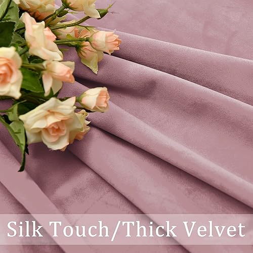 Miniatura 2 de Hiasan Cortinas opacas de terciopelo de 90 pulgadas, con aislamiento térmico y alzapaños, para oscurecer la habitación, con alzapaños, para