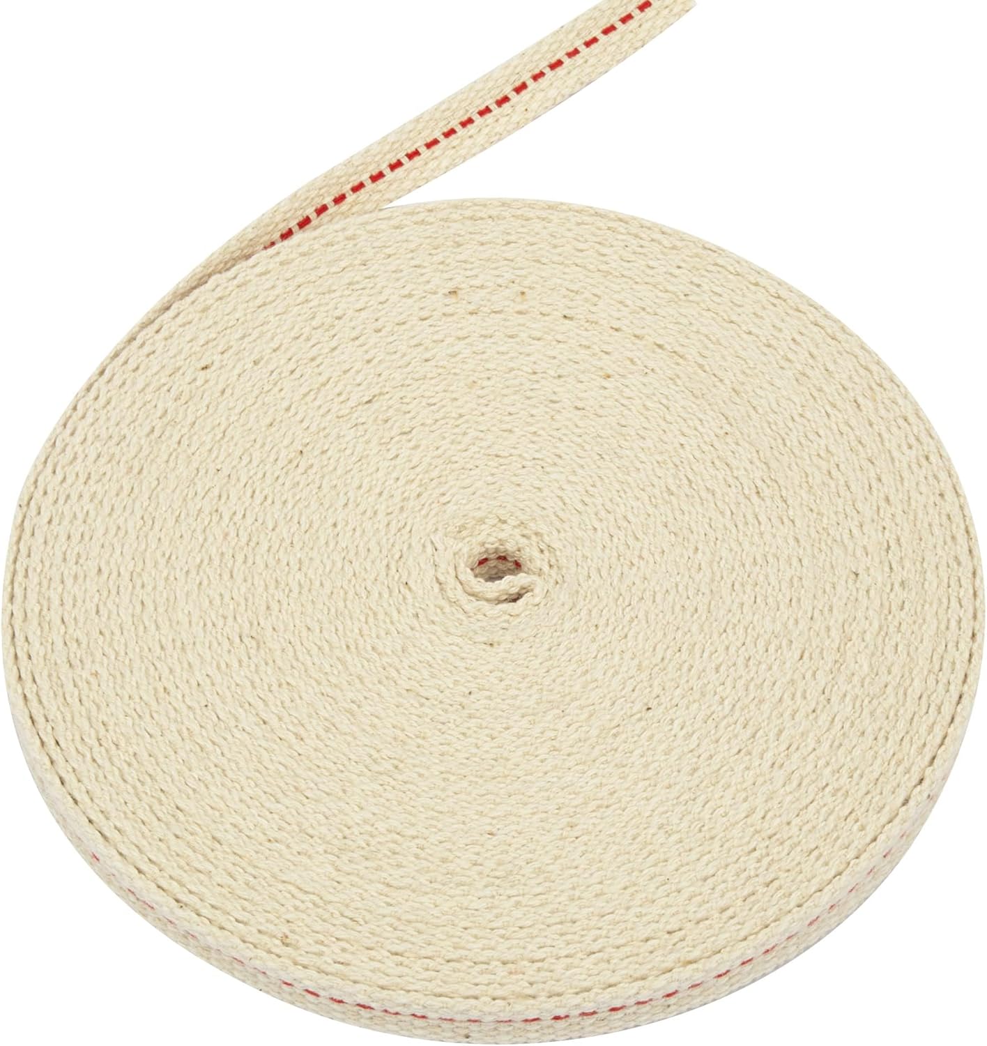 SWATOM Oil Lamp Wicks 33 Feet Roll 1/2 inch Cotton Lantern Kerosene Wick Replacement with Genuine Red Stitch