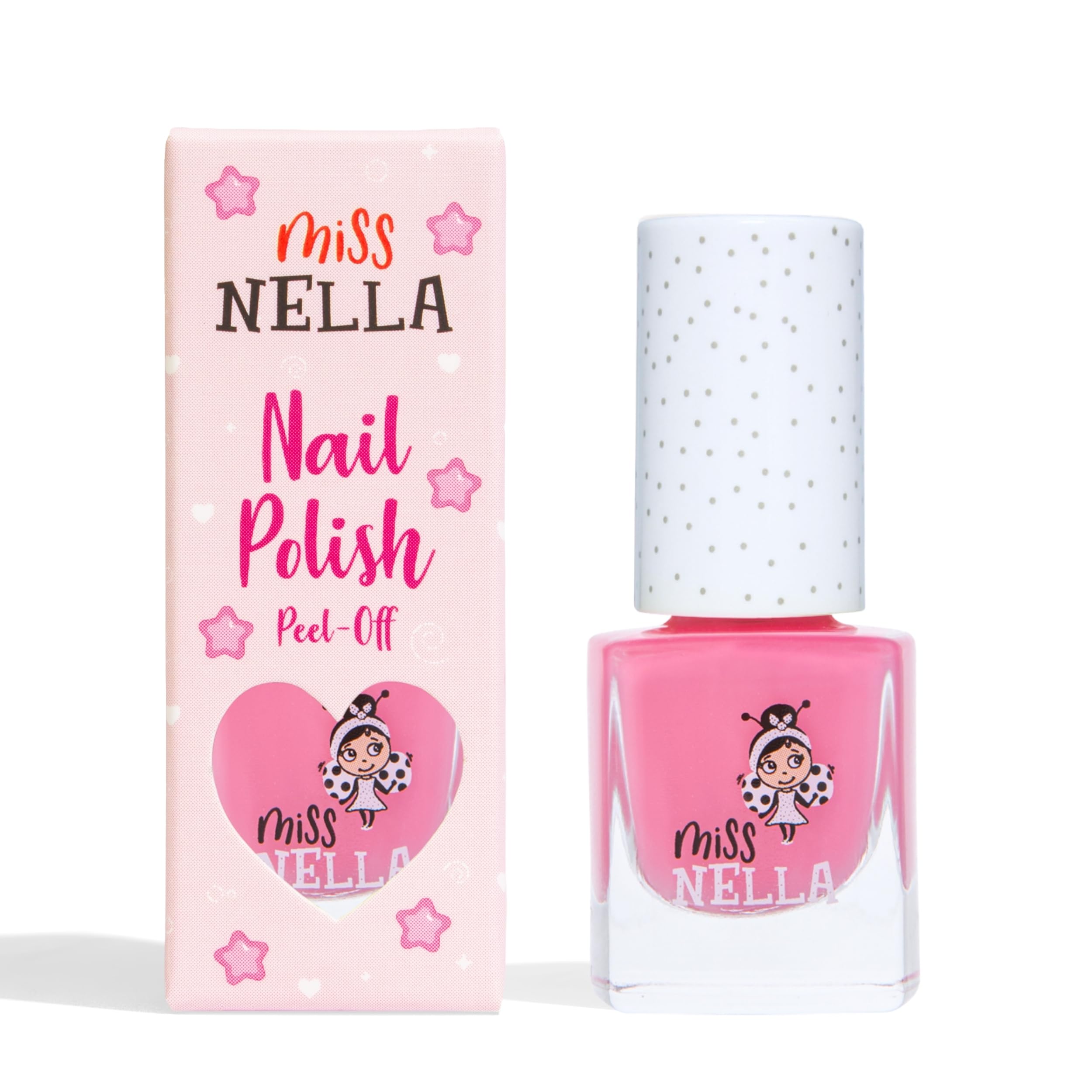 MISS NELLA PINK A BOO – Safe Special Bold Pink Nail Polish for Kids, Non-Toxic & Odor Free Formula for Children and Toddlers, Natural Water Based for Easy Peel Off