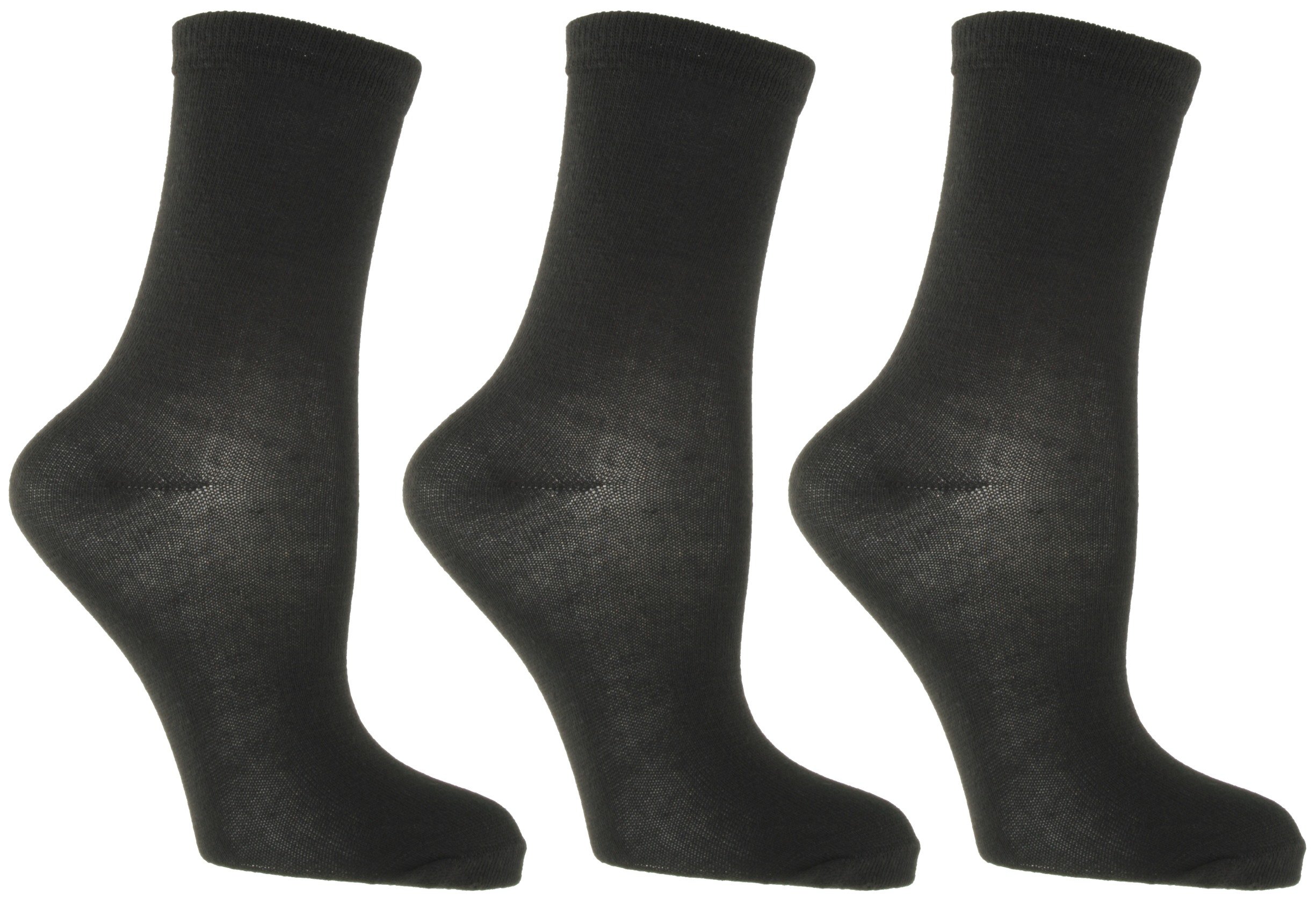 RJM Ladies Plain Ankle Socks Size 4-7 Black