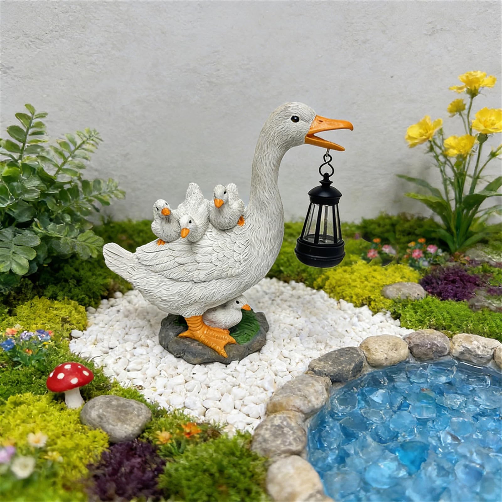 Statua da Giardino per Uccelli con Scultura Animali in Resina