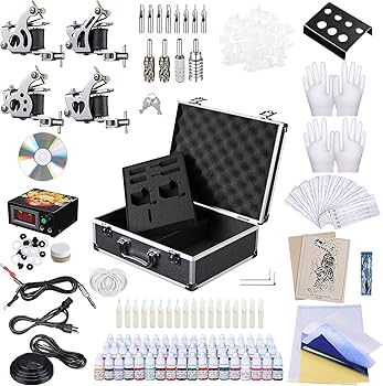 Amazon.com: AW Tattoo Machine Kit Complete 4 Machine Guns Starts