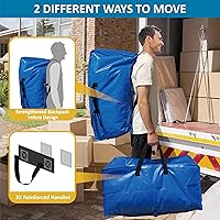 Vista 4 de 8 paquetes de bolsas de mudanza extra grandes y resistentes con correas de mochila y bolsas de almacenamiento para vacío grandes, suministros