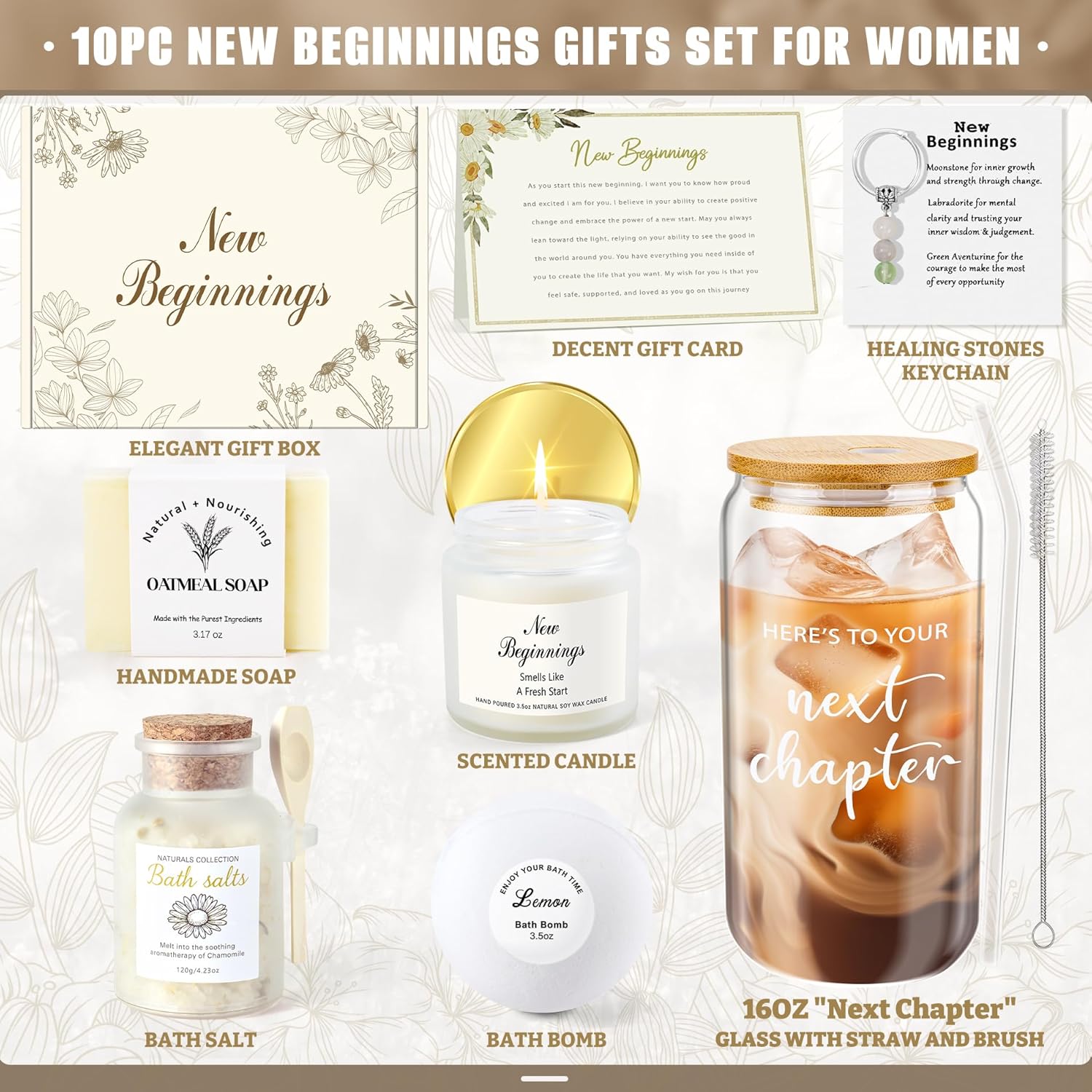 New Beginnings Gifts for Women, Graduation Farewell Retirement Gifts for Women Coworkers, Going Away Break Up Divorce Goodbye Good Luck Gift for Her Best Friends Sister Mom