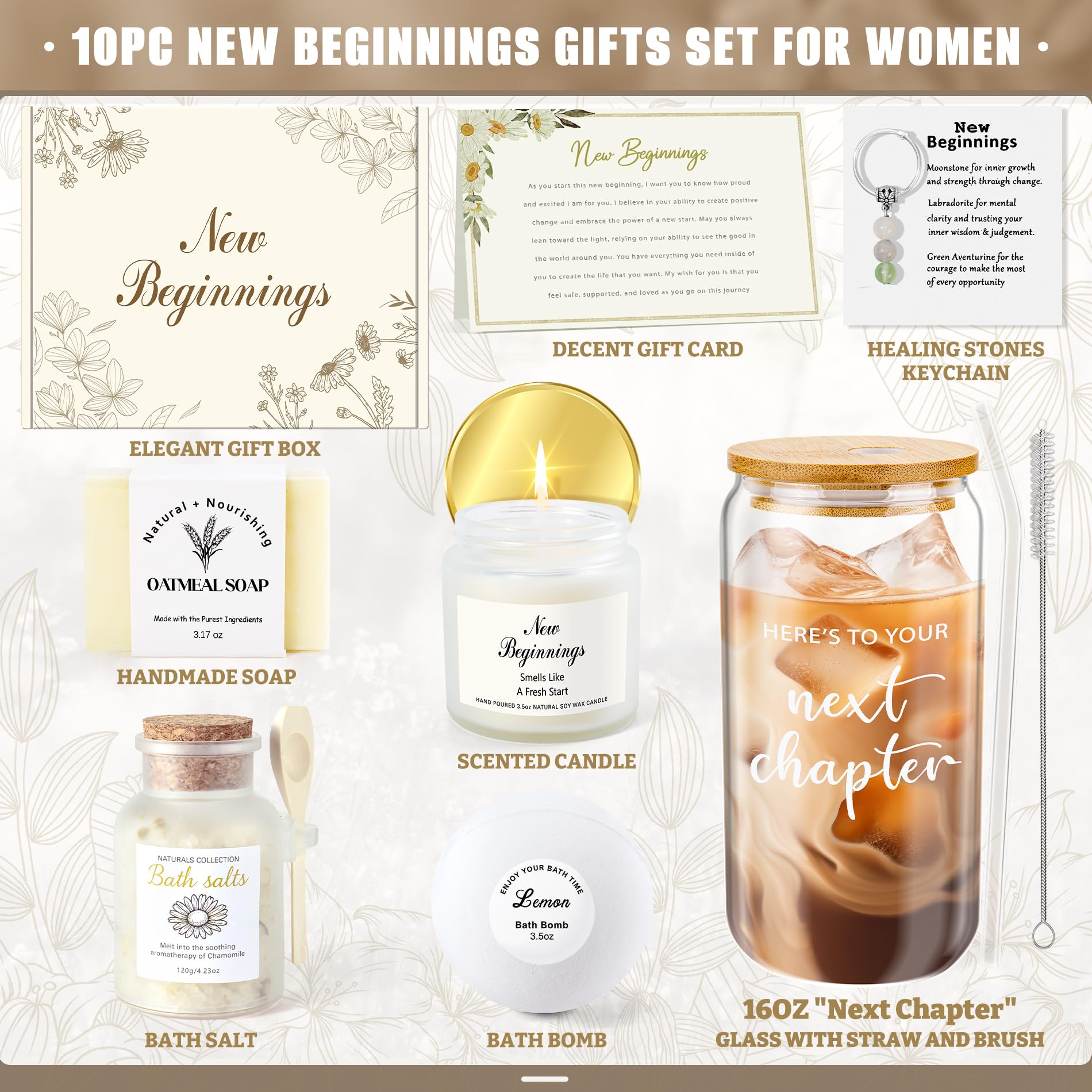 New Beginnings Gifts for Women, Graduation Farewell Retirement Gifts for Women Coworkers, Going Away Break Up Divorce Goodbye Good Luck Gift for Her Best Friends Sister Mom