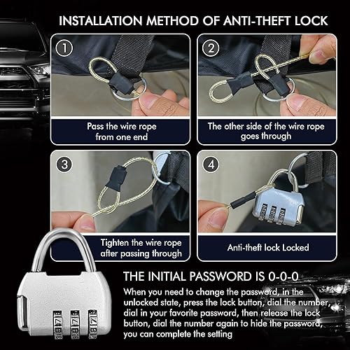 Miniatura 76 de for VW 1960-1980 Volkswagen Beetle Bug Sedan 2-Door Saloon Car Covers 210D Outdoor Waterproof UV, Custom-fit Protective Full Covers with Cotton