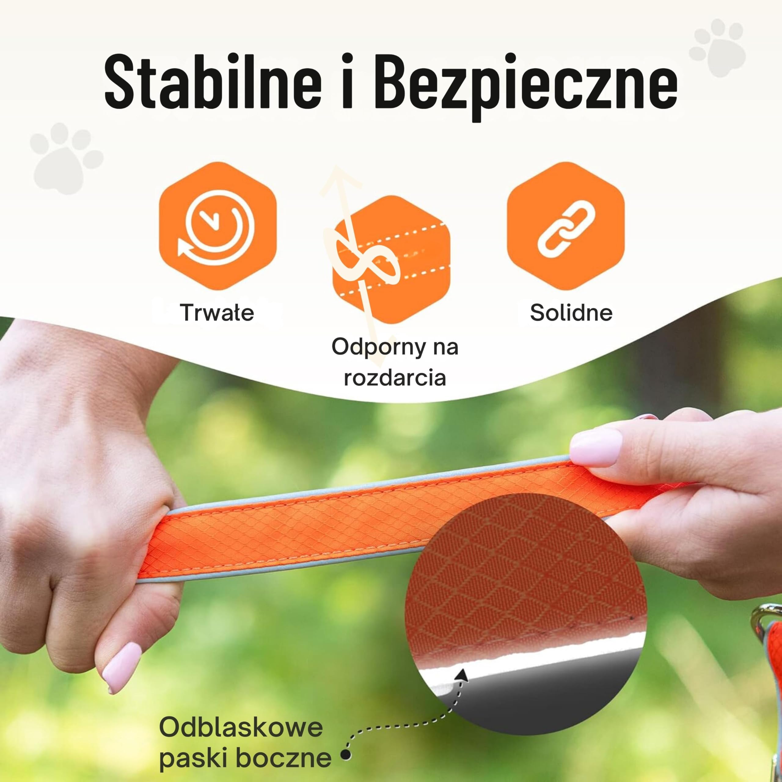 Hundefreund 6-w-1 Wielofunkcyjna Smycz – Regulowana smycz 3 m dla średnich i Dużych psów z 3 Pierścieniami – Odbijająca światło Smycz na Ramię, do Biegania i na dwa psy w Jednym