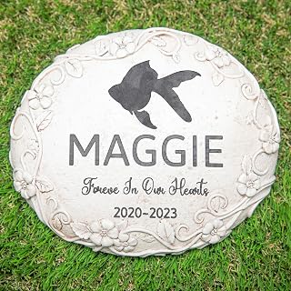 Personalized Goldfish Memorial Stone, Pet Grave Marker Goldfish, Goldfish Headstone, Goldfish Tombstone, Goldfish Gravestone, Goldfish Memorial Gifts