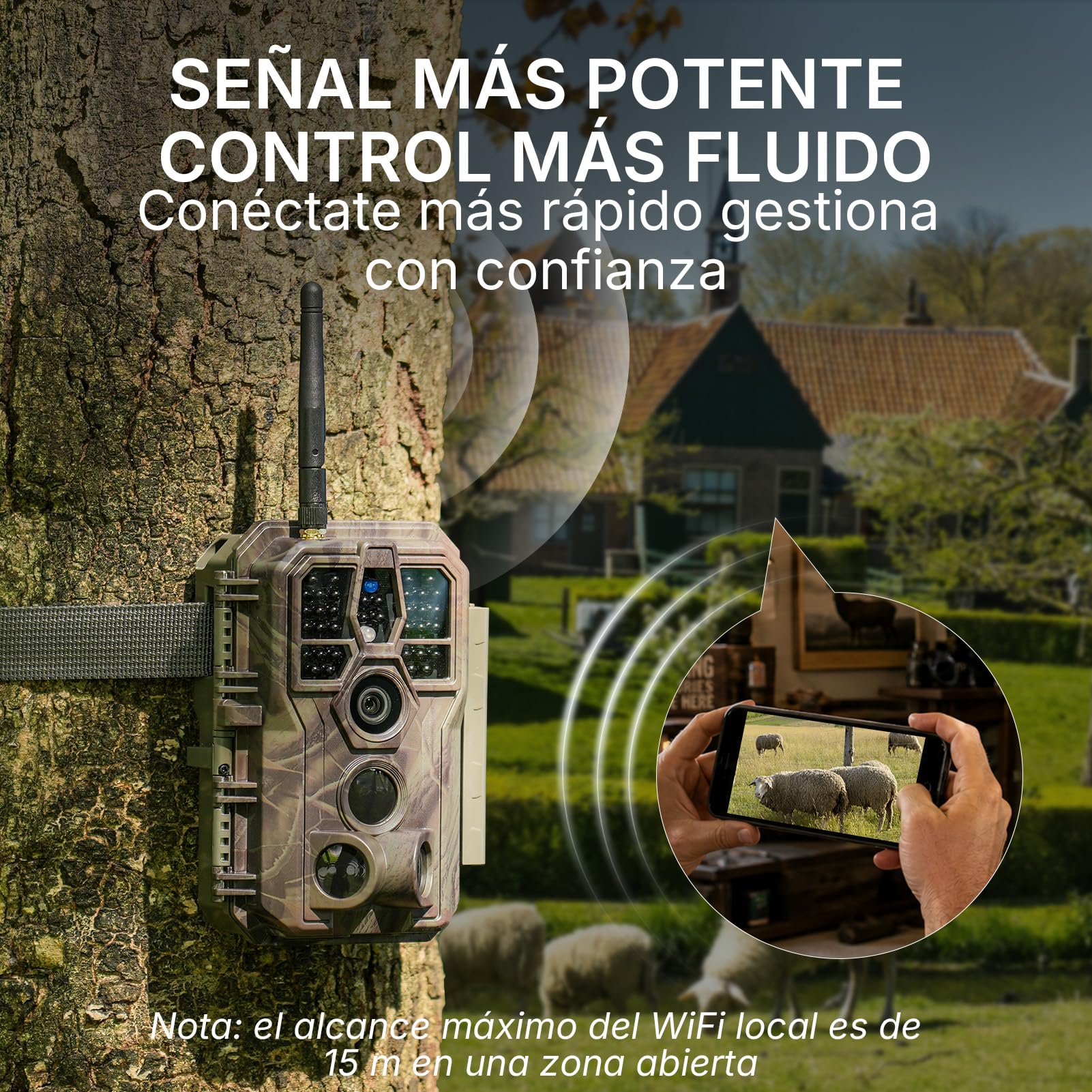 GardePro E8P Camara Fototrampeo WiFi, Batería de 8000mAh
