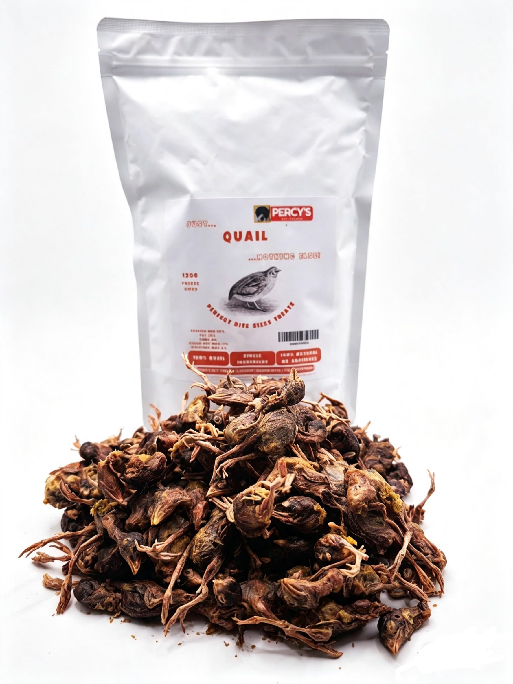 120g Whole Quail Freeze Dried - Best value on Amazon, Allergen Free & Hypoallergenic Treat for Cats and Dogs - Locked in freshness, High in Protein Nibbles, Pet Treats, Food Topper, Omega 3, Iron