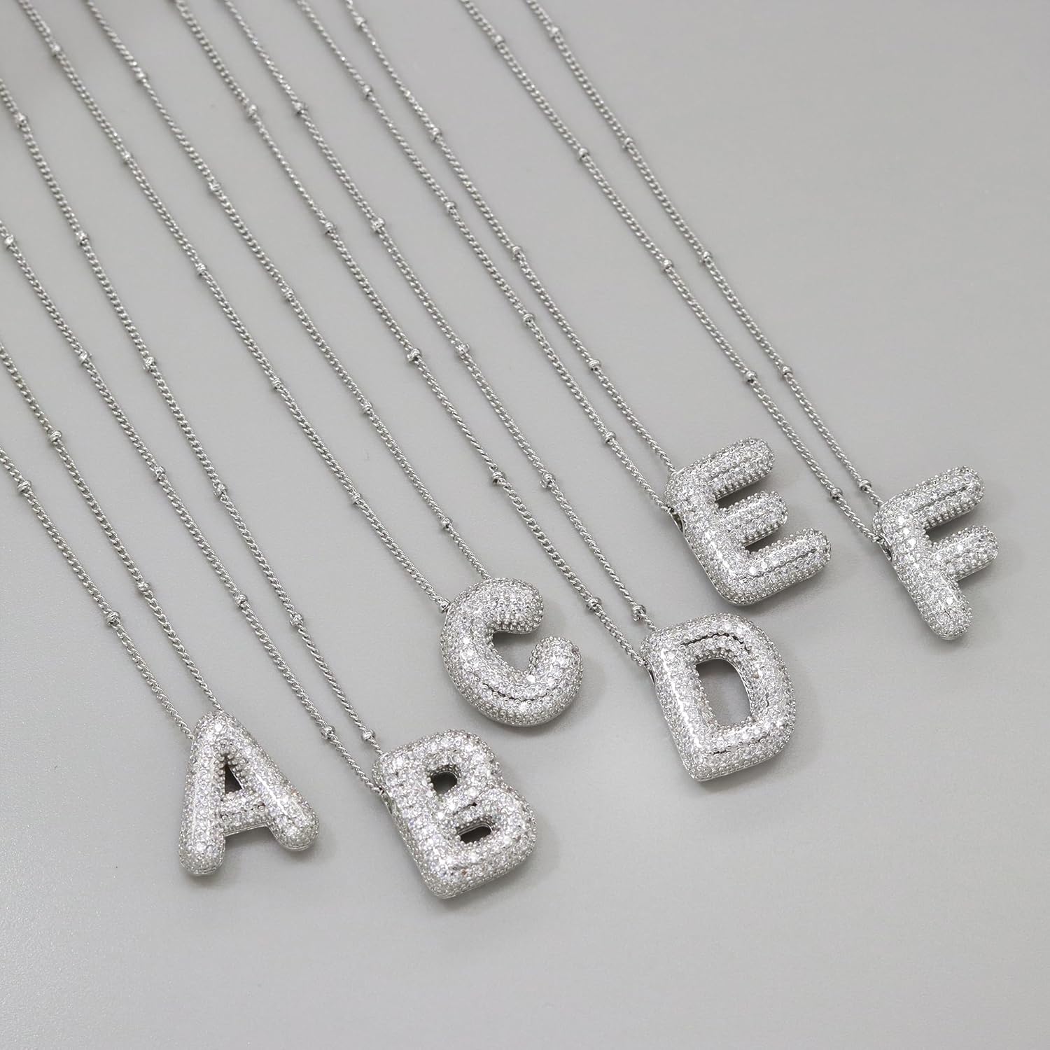 AILUOR Balloon Letter Necklace Gold for Women, Charm A-Z Balloon Initial Letter Pendant Zirconia Inlaid Necklaces Chunky Alphabet Name Pendant Necklace Personalized Gifts Jewelry - Image 8