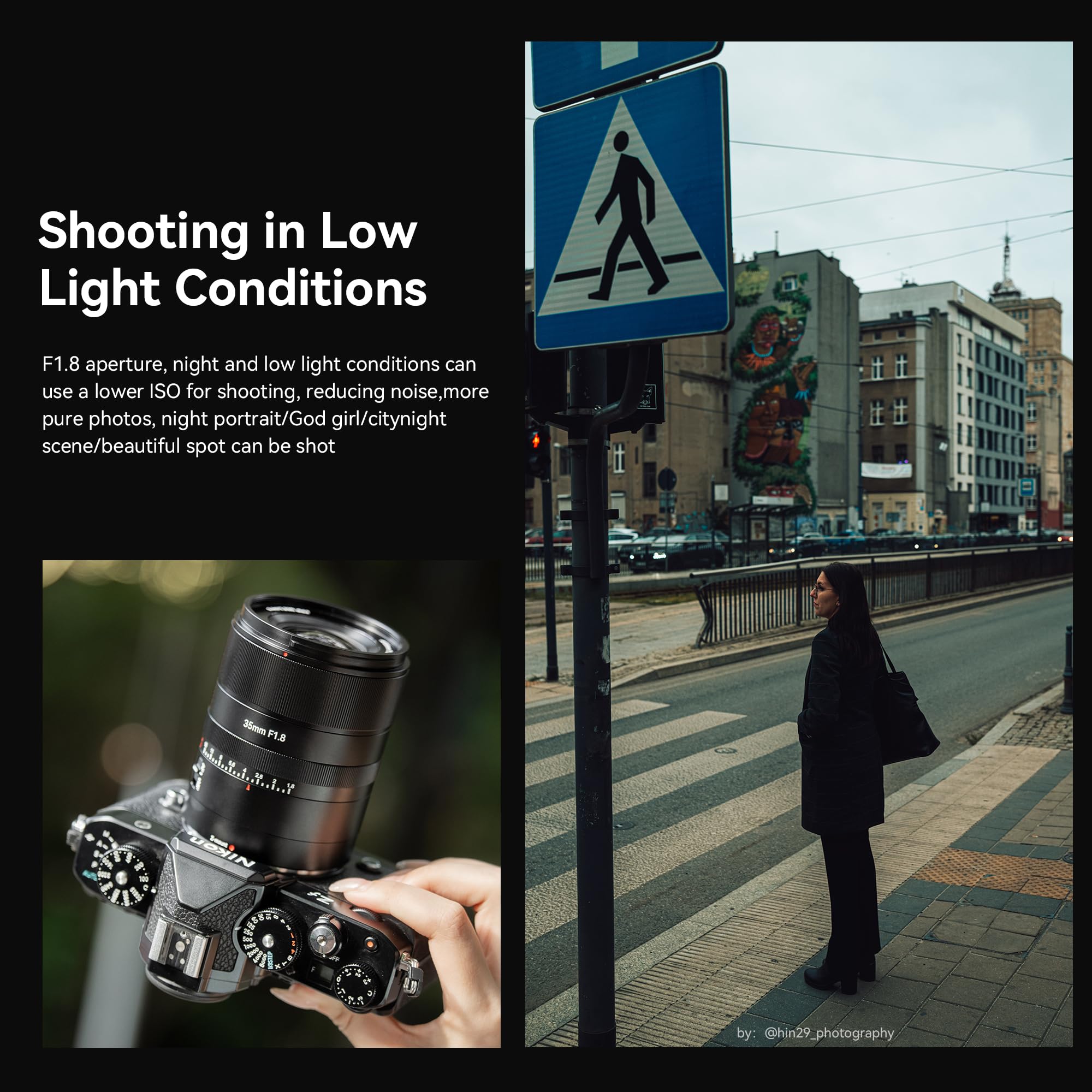 Objectif Plein Format 7artisans AutoFocus 35 mm f/1.8, Grande Ouverture F/1.8, Prise en Charge Automatique/Manuelle, Compatible avec Les Montures Nikon Z Z9, Z8, Z7, Z72, Z6, Z62, Z63, Zf, Z5, Z5 II