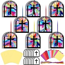 Motipuns 32 Sets 2026 Illumination Station Vbs Crafts, Religious Easter Christian Tissue Paper Stained Glass Kit for Adults, Jesus is the Light of the World DIY Window Art for Sunday School Decor