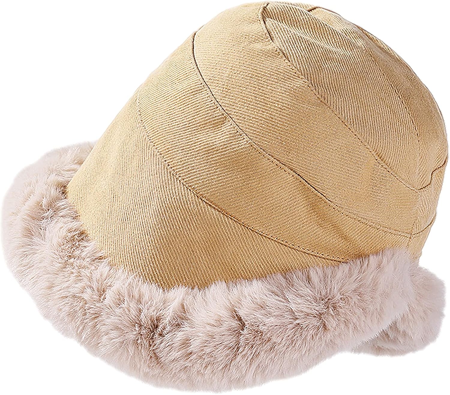 Winter Warm Bucket Hat Faux Fur Cotton Fleece Fisherman Cap Fluffy Plush Thick Wind Protection Hats for Women Girls - Image 3