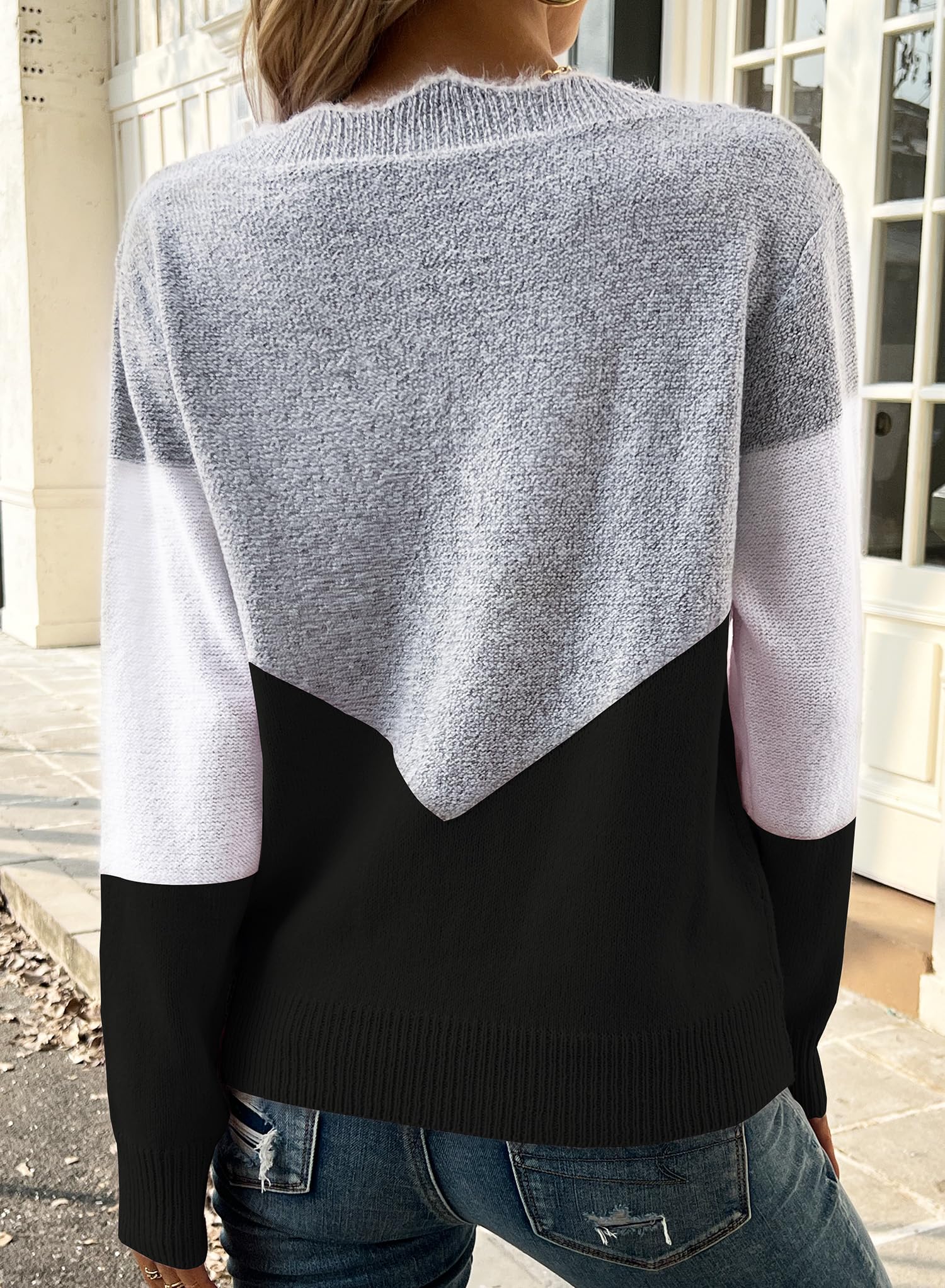 Ranphee Pull Femme Hiver Chaud Chic et Original Fin Elegant Vêtements Automne 2026 Patchwork Sweater