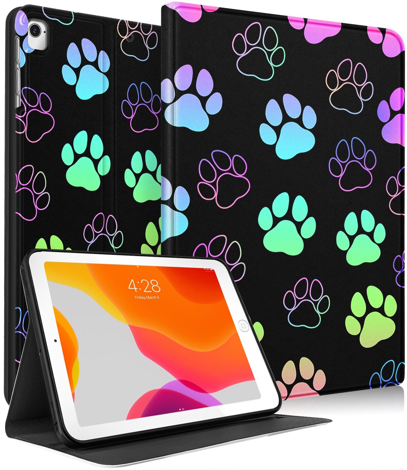 Uppuppy for iPad 5th/6th Gen Case, for Apple iPad Air 1st/2nd Gen, for iPad Pro 9.7 Inch Case Cute Kids Boys Women Teen Girls Kawaii Paw Print Design