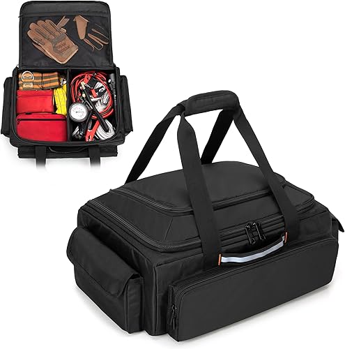 samdew Bolsa de almacenamiento debajo del asiento, organizador de camión para asiento trasero para SuperCrew y Crew Cab, funda de almacenamiento de