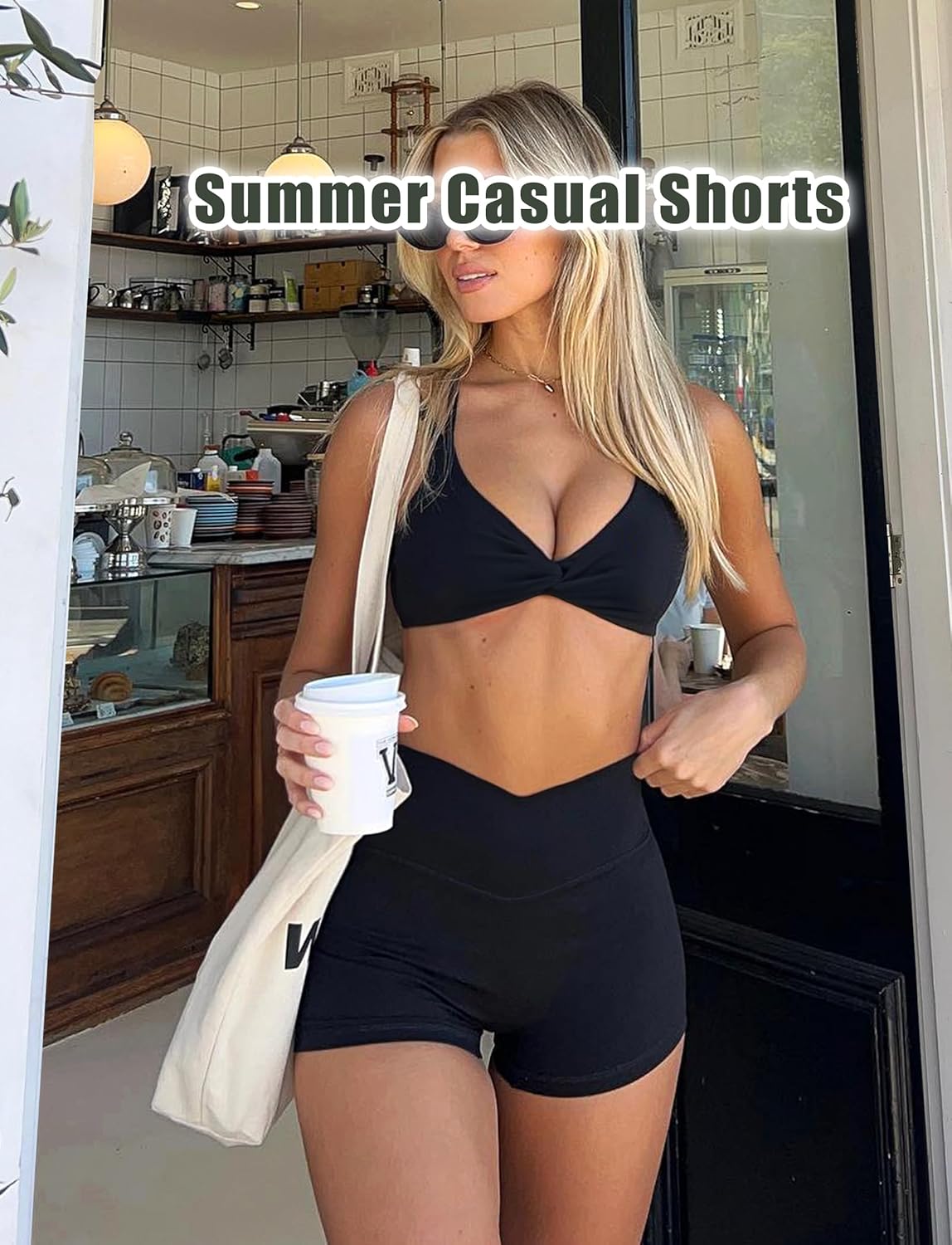 OZICERD Scrunch Butt Gym Shorts High Waisted Workout Biker Shorts Running Athletic Booty Shorts for Women Black - Image 4