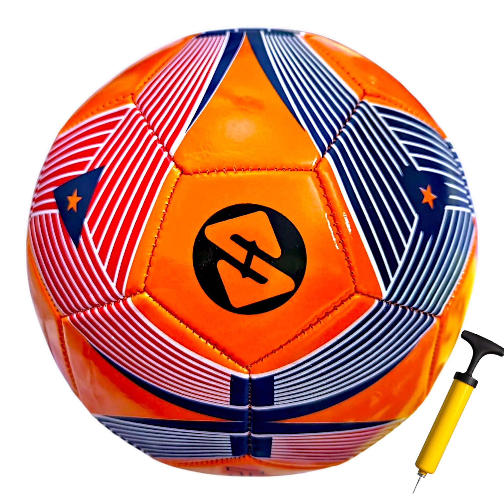 STRIVE FIT Official Size 5 Soccer Foot Ball with Pump for Training and Matches – PU Material/Durable Design – Indoor & Outdoor Football (Orange)-image-37