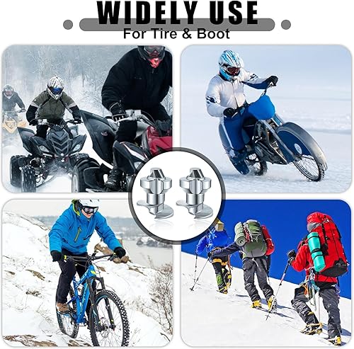 Miniatura 6 de 50 piezas de clavos de neumáticos de carburo para neumáticos de camión, tachuelas de nieve para neumáticos de moto de nieve con herramienta de