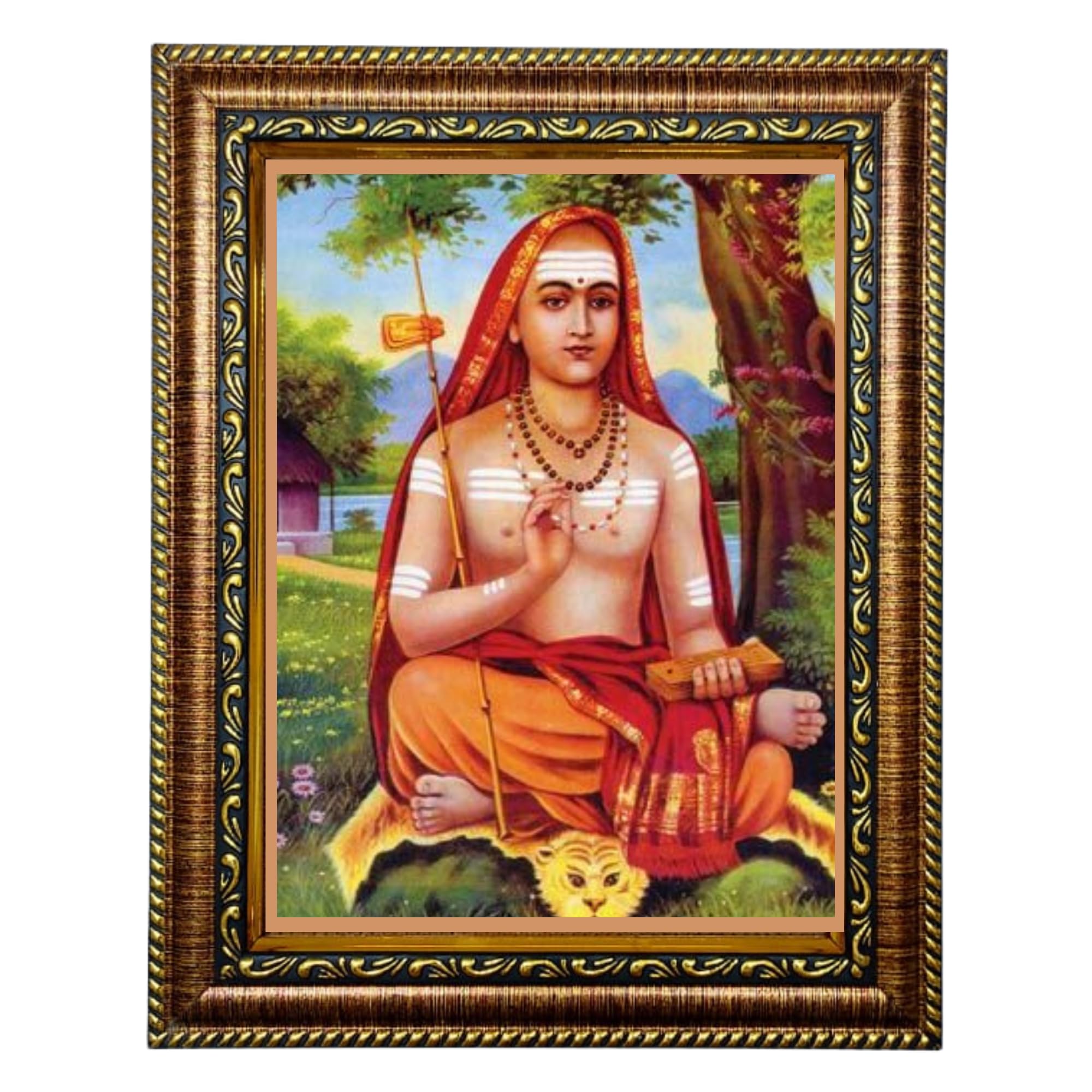 Hi Tech Sales SujArta Adi Shankaracharya Picture Frame Photo by Wall Art Portrait Image Framed Deity Divine Home Decor guru (7 x 9)